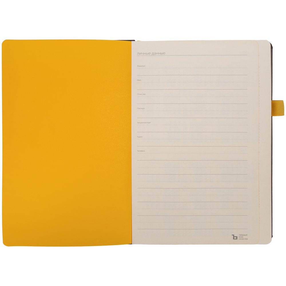 Ежедневник Ton, недатированный, черный с желтым — изображение 6