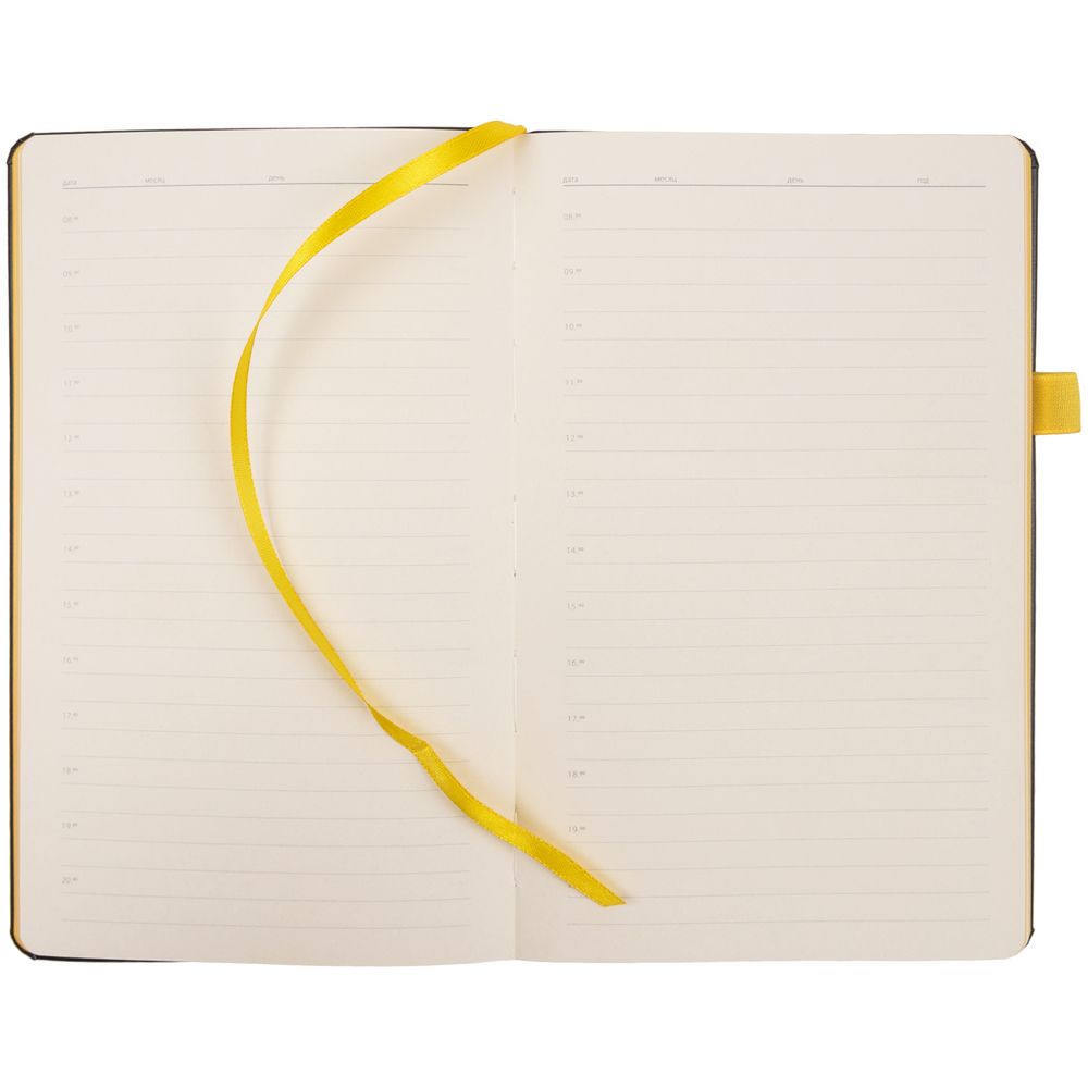 Ежедневник Ton Metal, недатированный, черный с желтым — изображение 6