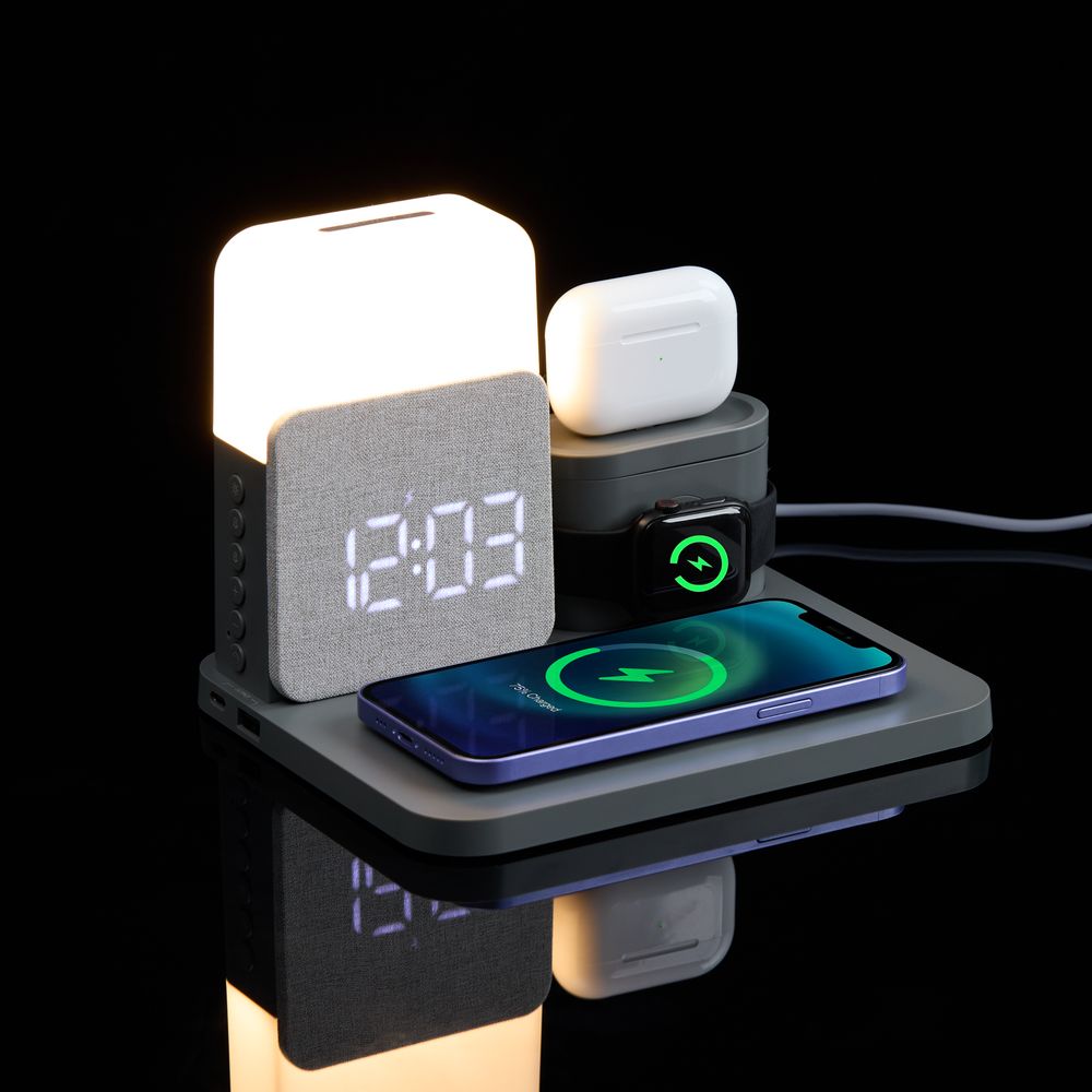 Зарядная станция с часами и подсветкой Large Charge ver.2, серая — изображение 11