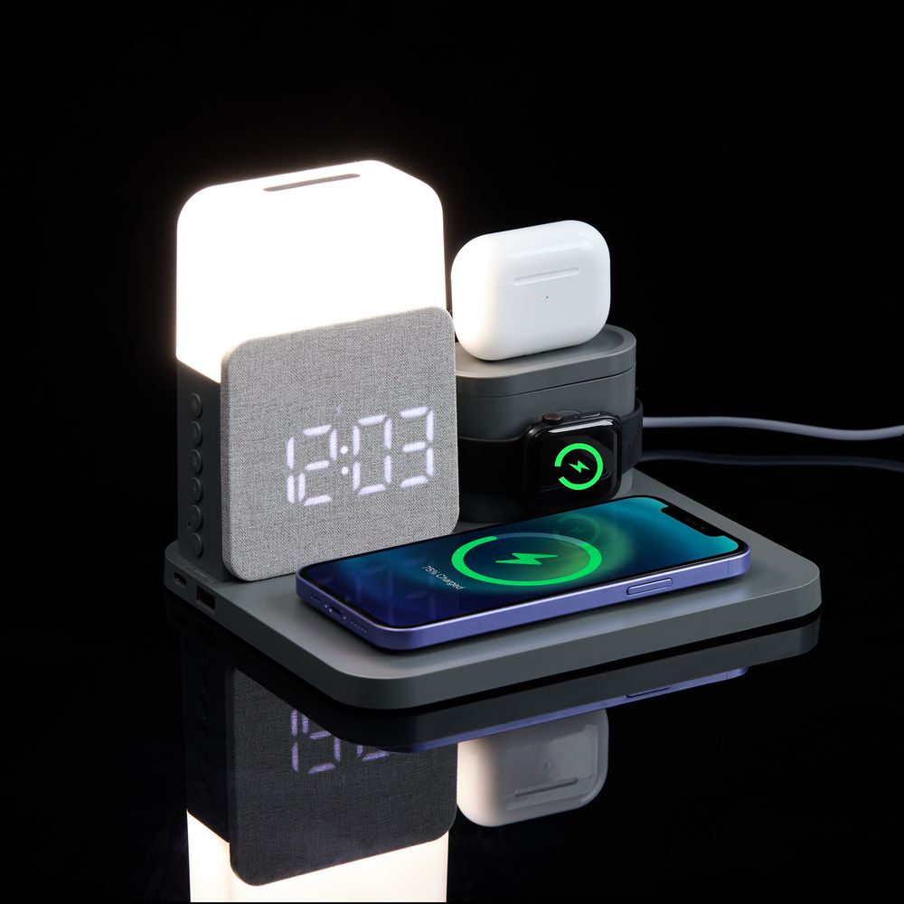 Зарядная станция с часами и подсветкой Large Charge ver.2, серая — изображение 10