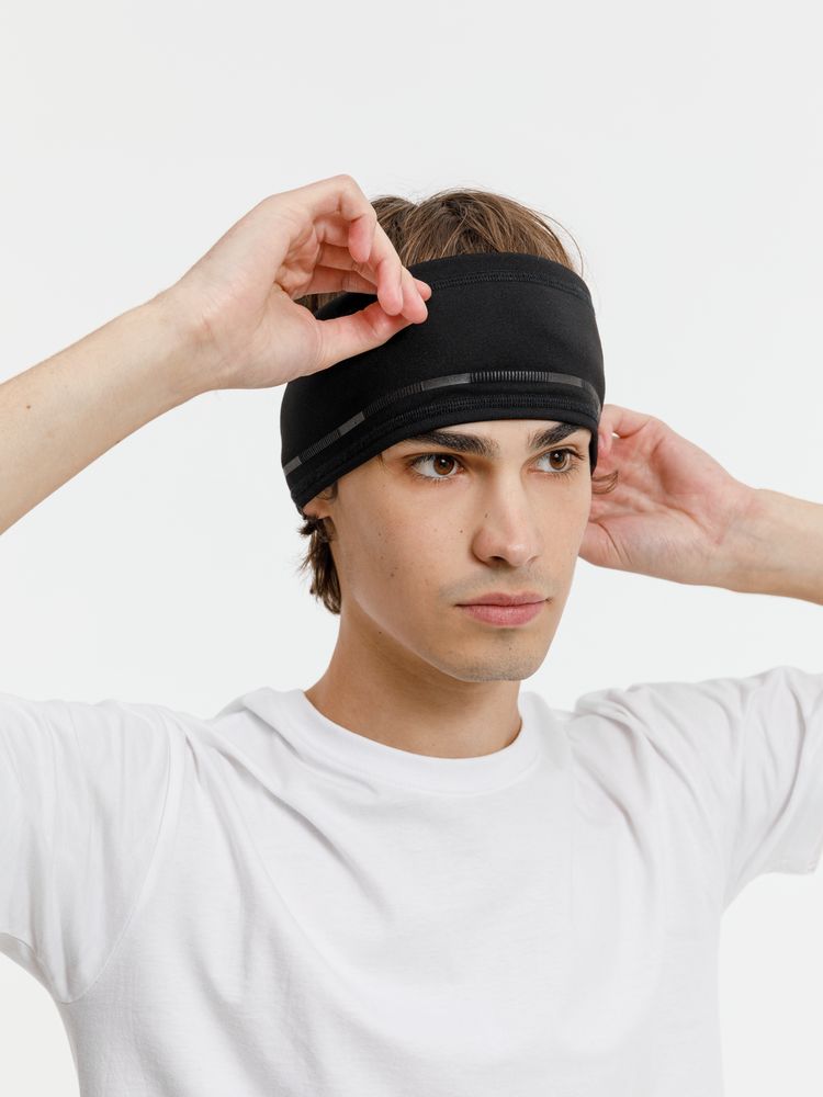 Спортивная повязка утепленная Jogge, черная — изображение 8