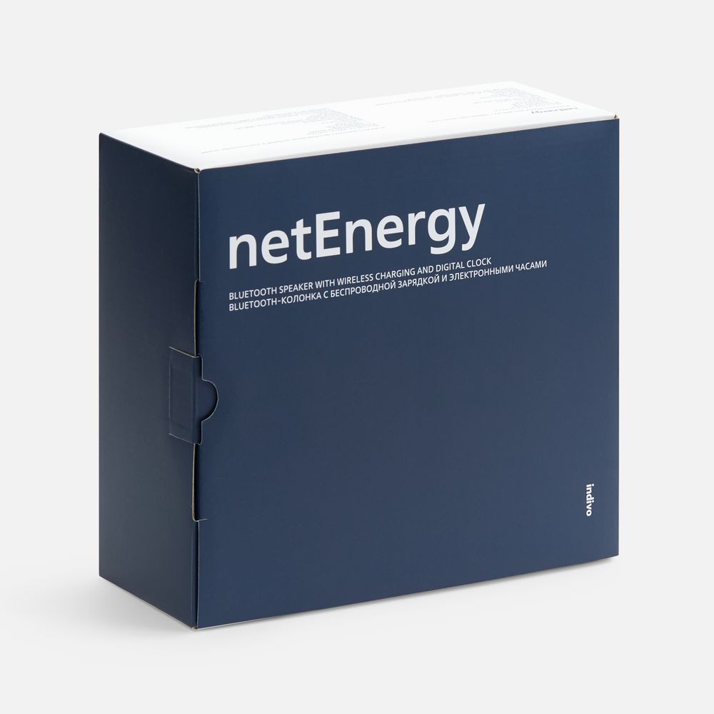 Bluetooth-колонка с беспроводной зарядкой и часами netEnergy, серая — изображение 15