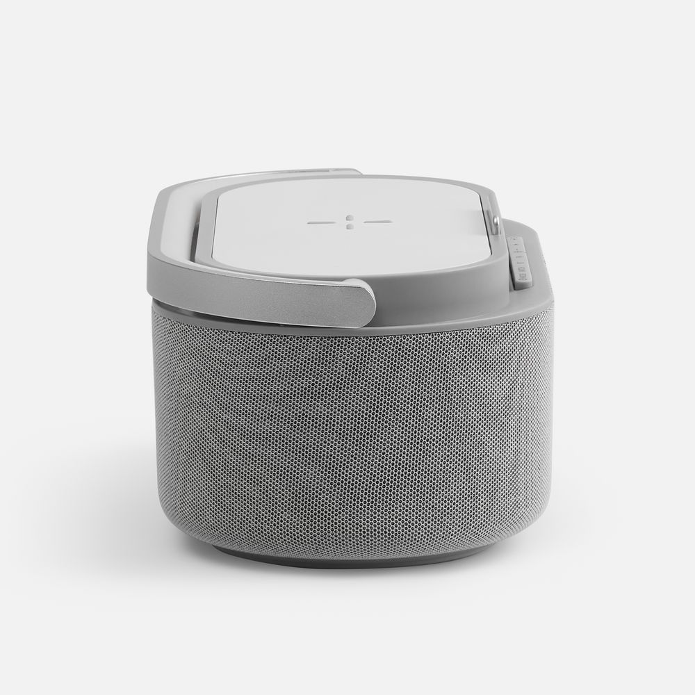 Колонка с часами и беспроводной зарядкой Veske ver.2, серая — изображение 5