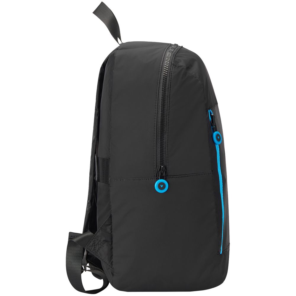 Складной рюкзак Compact Neon, черный с голубым — изображение 5