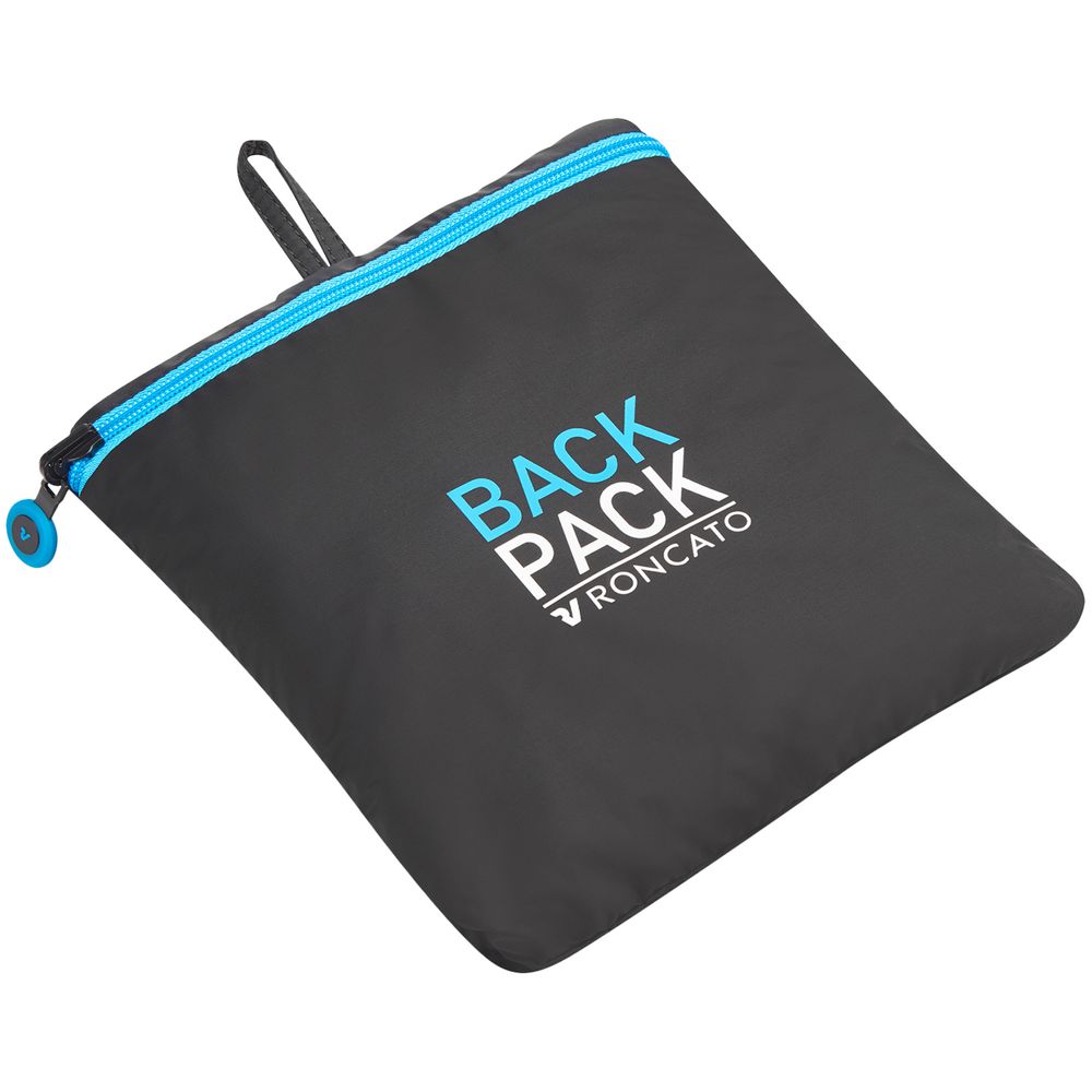 Складной рюкзак Compact Neon, черный с голубым — изображение 7