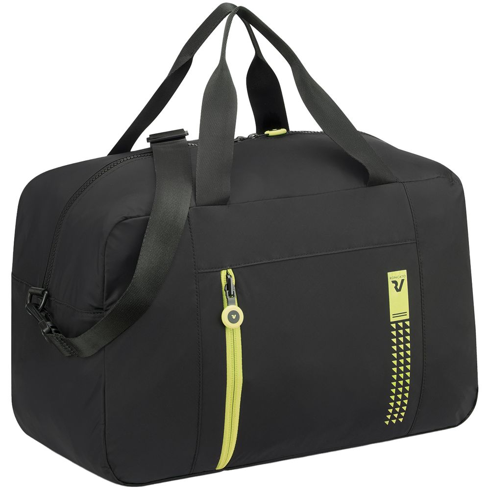 Сумка дорожная Compact Neon, черная с зеленым — изображение 2