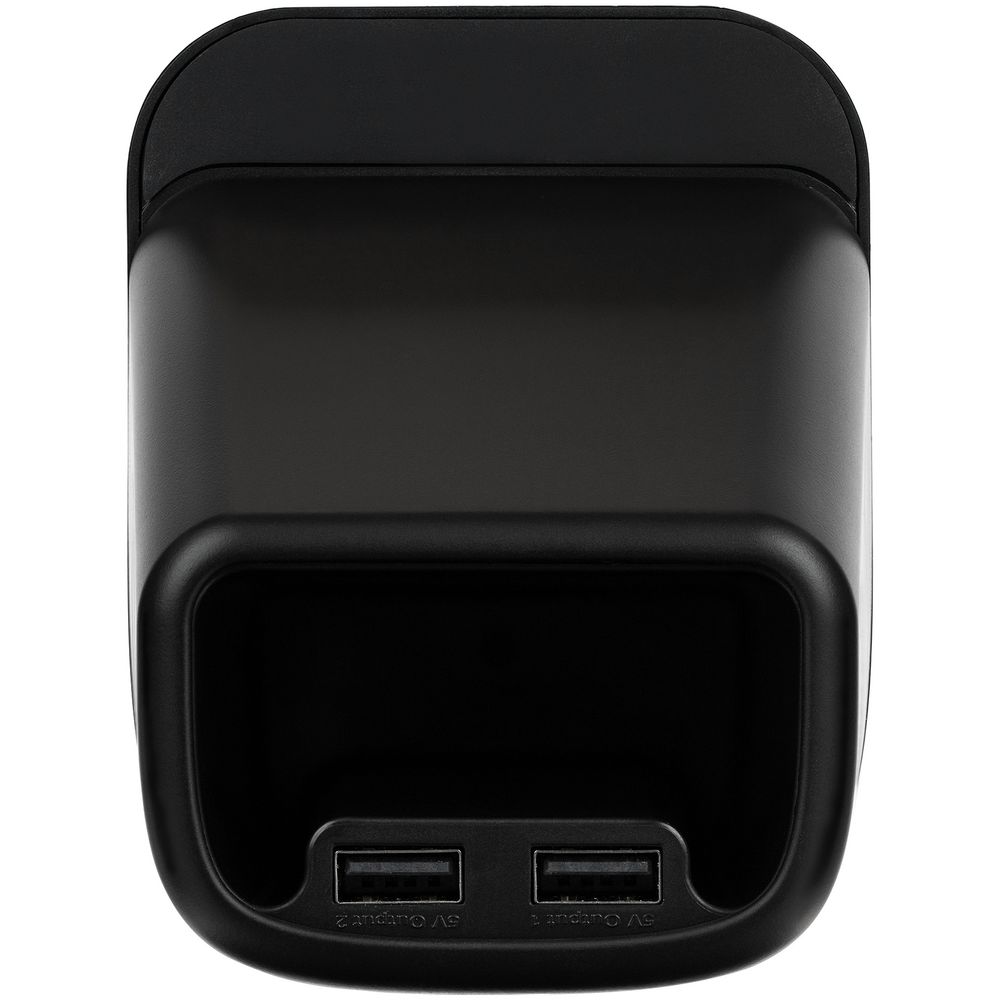 Настольный органайзер с зарядкой, лампой, вентилятором и подсветкой лого powerTower, черный — изображение 9