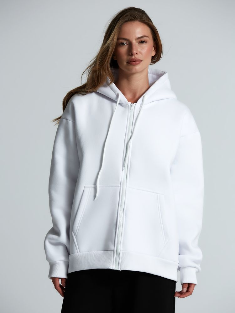 Толстовка унисекс оверсайз Zippy, белая — изображение 2