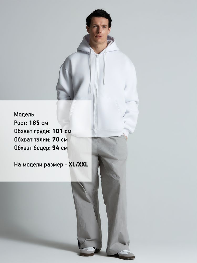 Толстовка унисекс оверсайз Zippy, белая — изображение 10