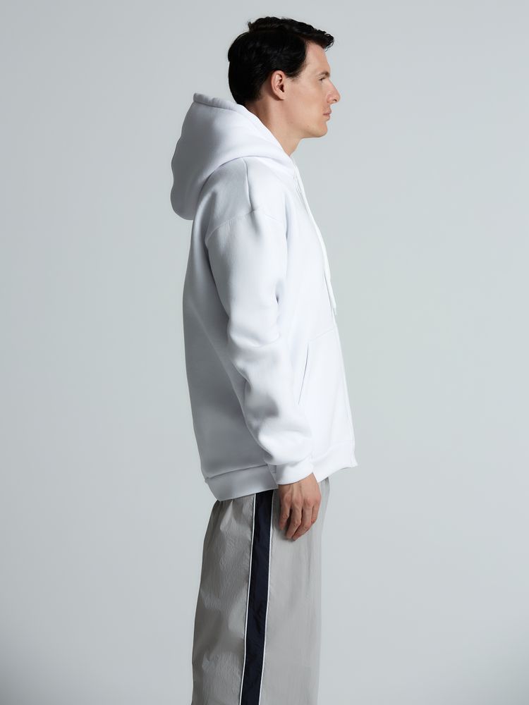 Толстовка унисекс оверсайз Zippy, белая — изображение 13