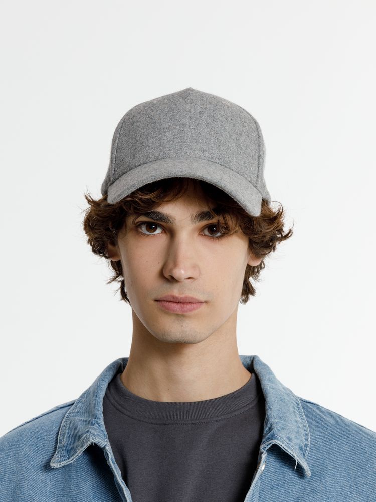 Бейсболка Woolridge, серый меланж — изображение 7
