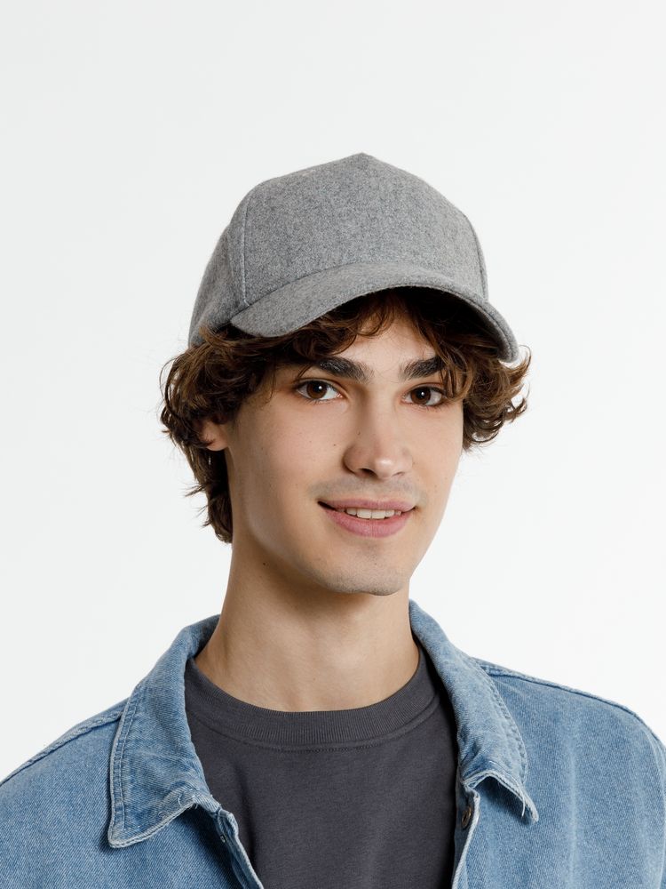 Бейсболка Woolridge, серый меланж — изображение 6