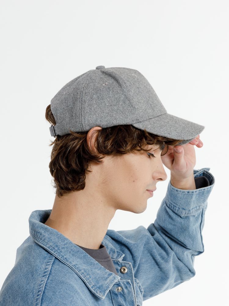 Бейсболка Woolridge, серый меланж — изображение 8