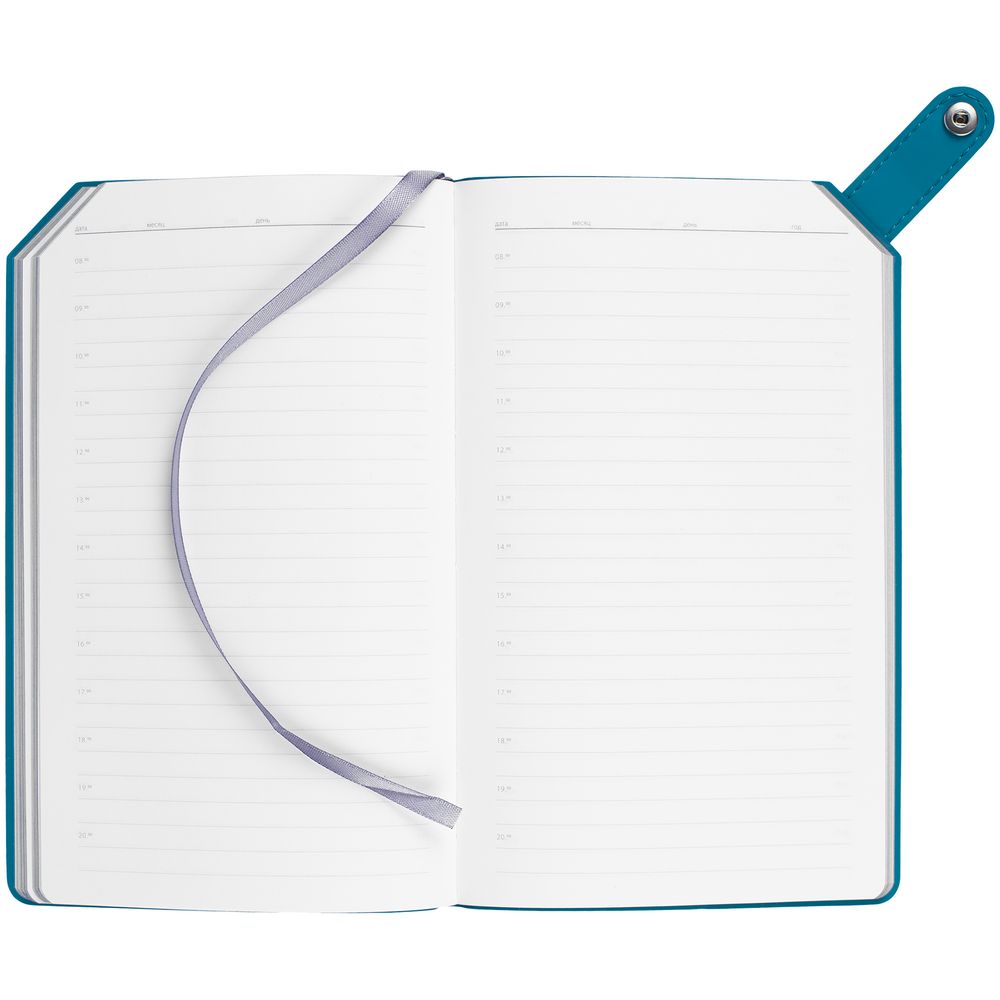 Ежедневник Corner, недатированный, серый с бирюзовым — изображение 9