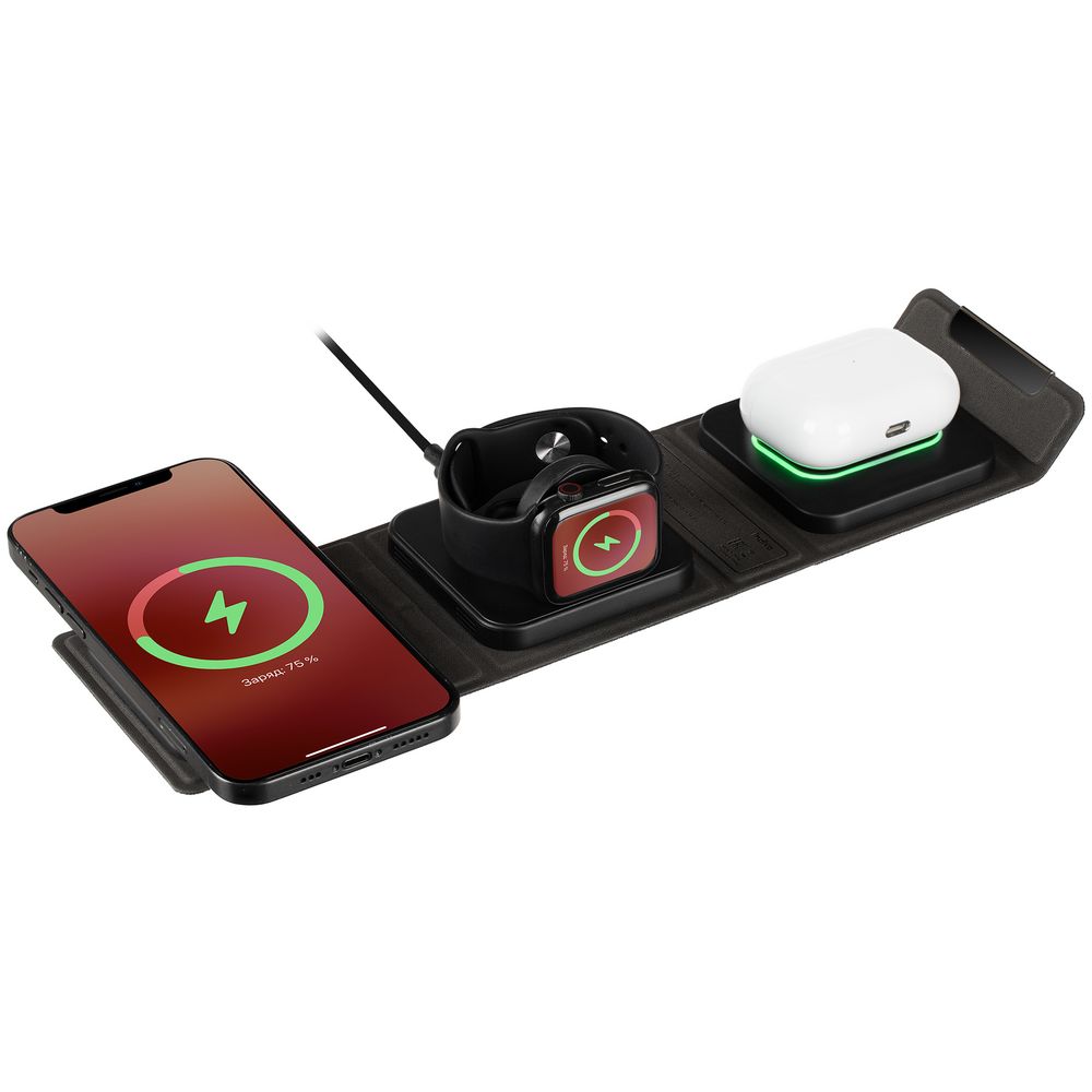 Складная станция беспроводной зарядки triFlex, черная — изображение 2