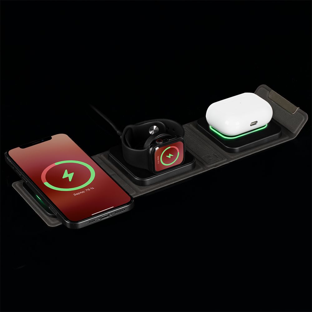 Складная станция беспроводной зарядки triFlex, черная — изображение 8