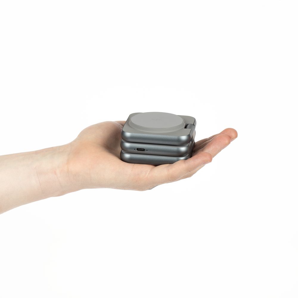 Складная станция беспроводной зарядки Terza, серебристая — изображение 9