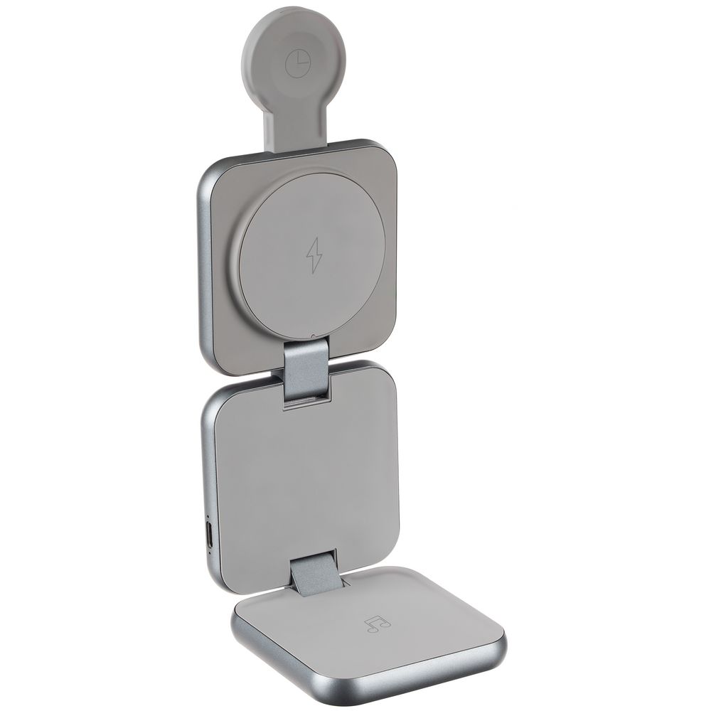 Складная станция беспроводной зарядки Terza, серебристая — изображение 7
