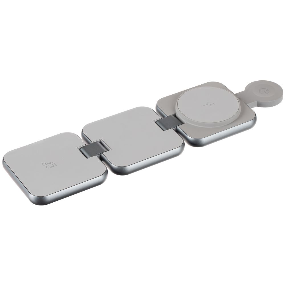 Складная станция беспроводной зарядки Terza, серебристая — изображение 4