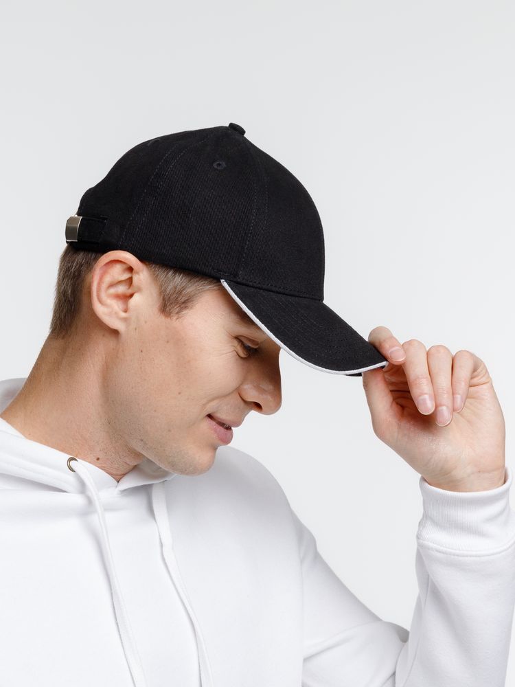 Бейсболка Spiker, черная с белым — изображение 8