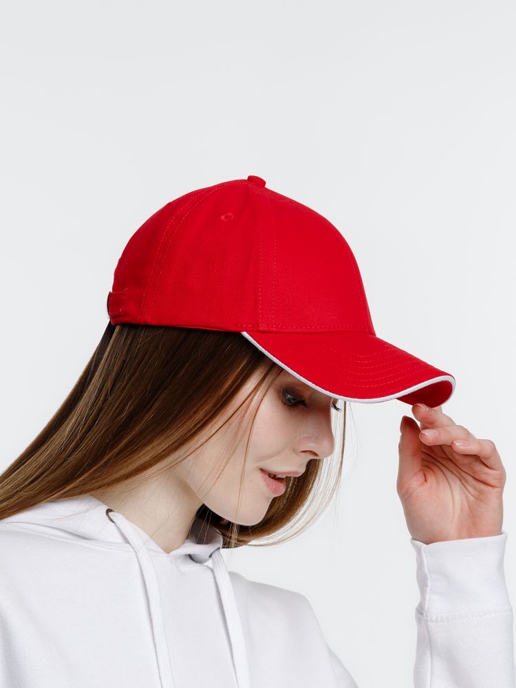 Бейсболка Spiker, красная с белым — изображение 10