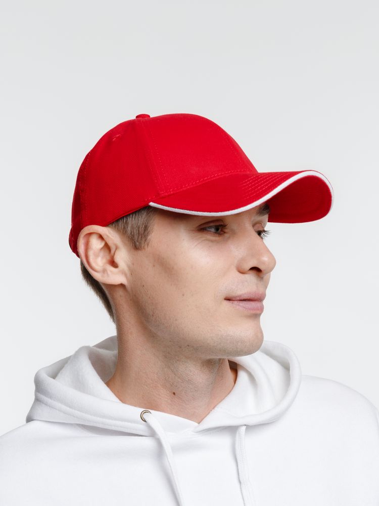 Бейсболка Spiker, красная с белым — изображение 6