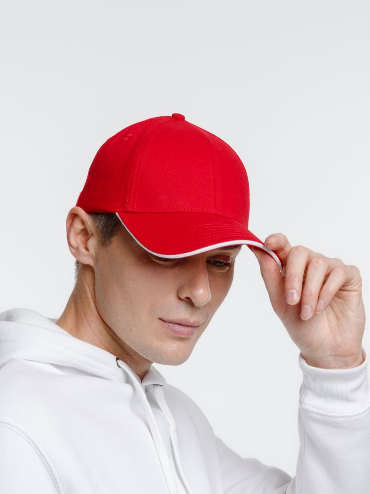 Бейсболка Spiker, красная с белым — изображение 7