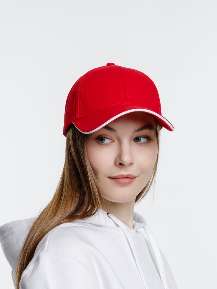 Бейсболка Spiker, красная с белым — изображение 9