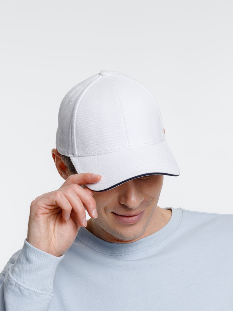 Бейсболка Spiker, белая с темно-синим — изображение 11