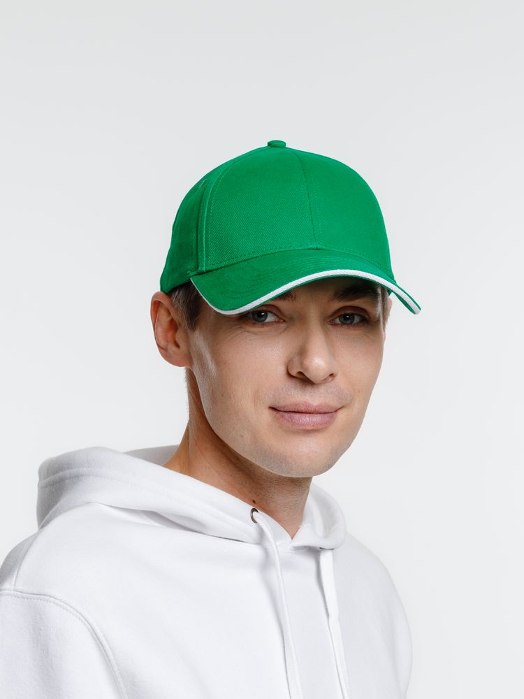 Бейсболка Spiker, зеленая с белым — изображение 10