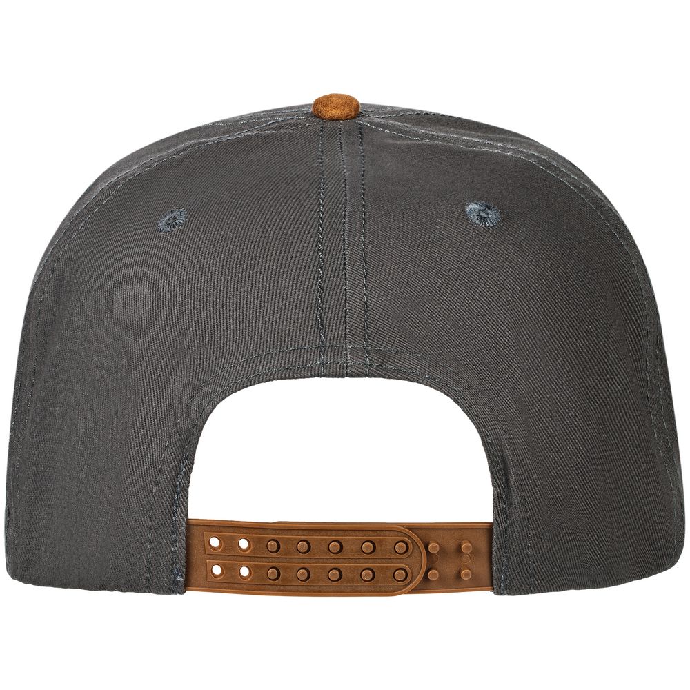 Бейсболка Foreside с прямым козырьком, серая с коричневым — изображение 5