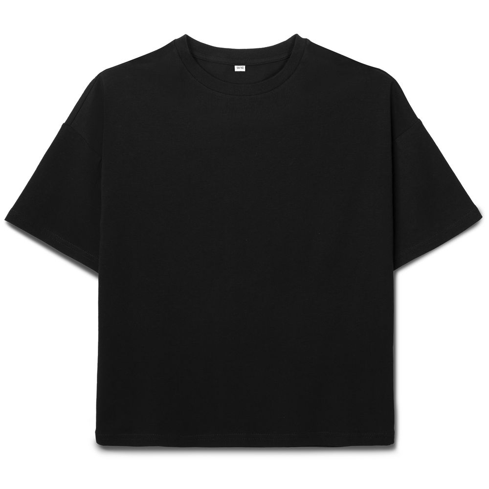 Футболка детская оверсайз Teezer, черная — изображение 2