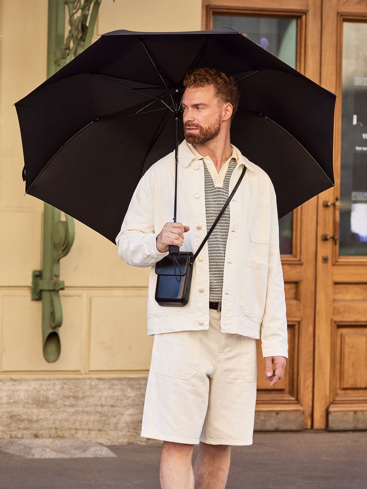 Зонт складной Big Arc, черный — изображение 10