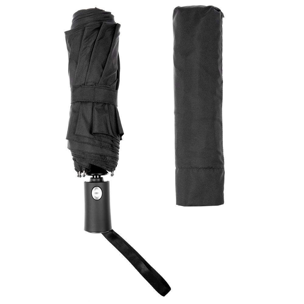 Зонт складной Easy Close, черный, ver.2 — изображение 4