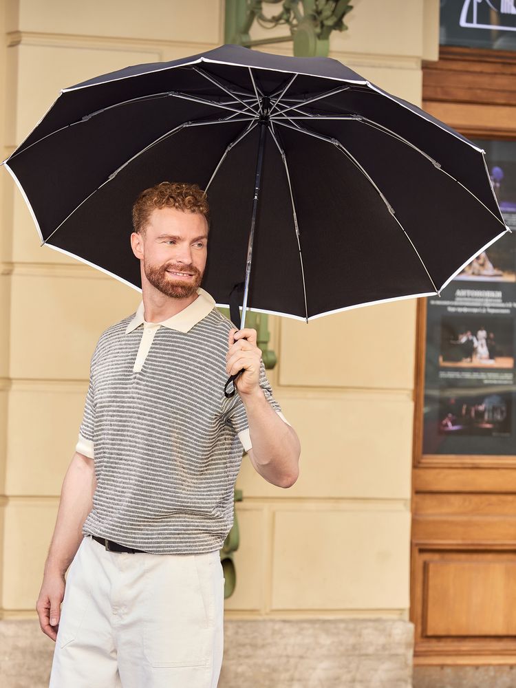 Складной зонт-наоборот Savelight со светоотражающим кантом — изображение 5