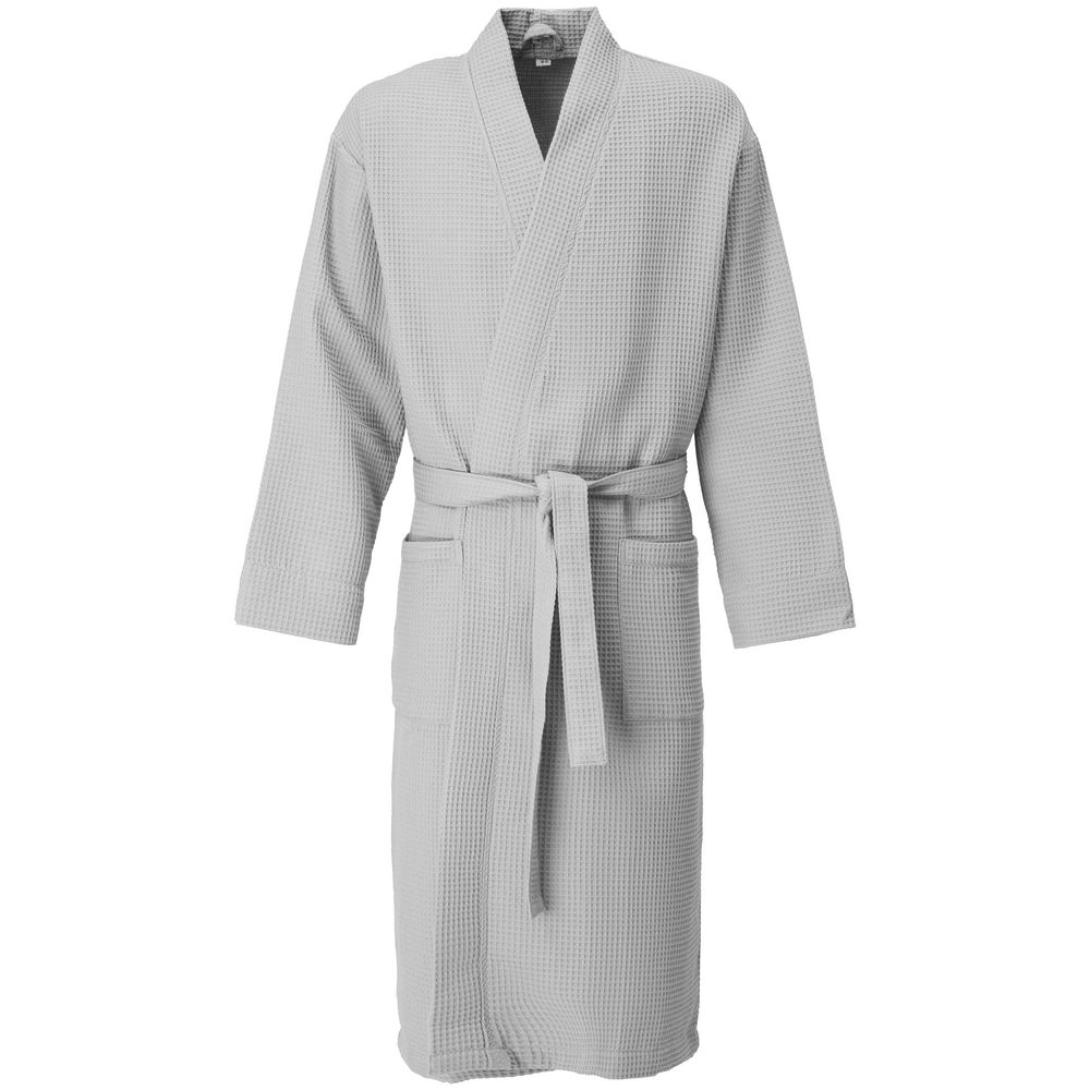 Халат вафельный Kimono, светло-серый — изображение 2