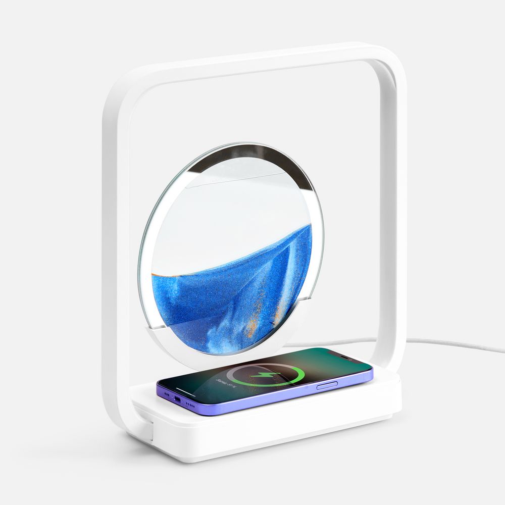 Интерьерный светильник с беспроводной зарядкой Sandflow, белый — изображение 2