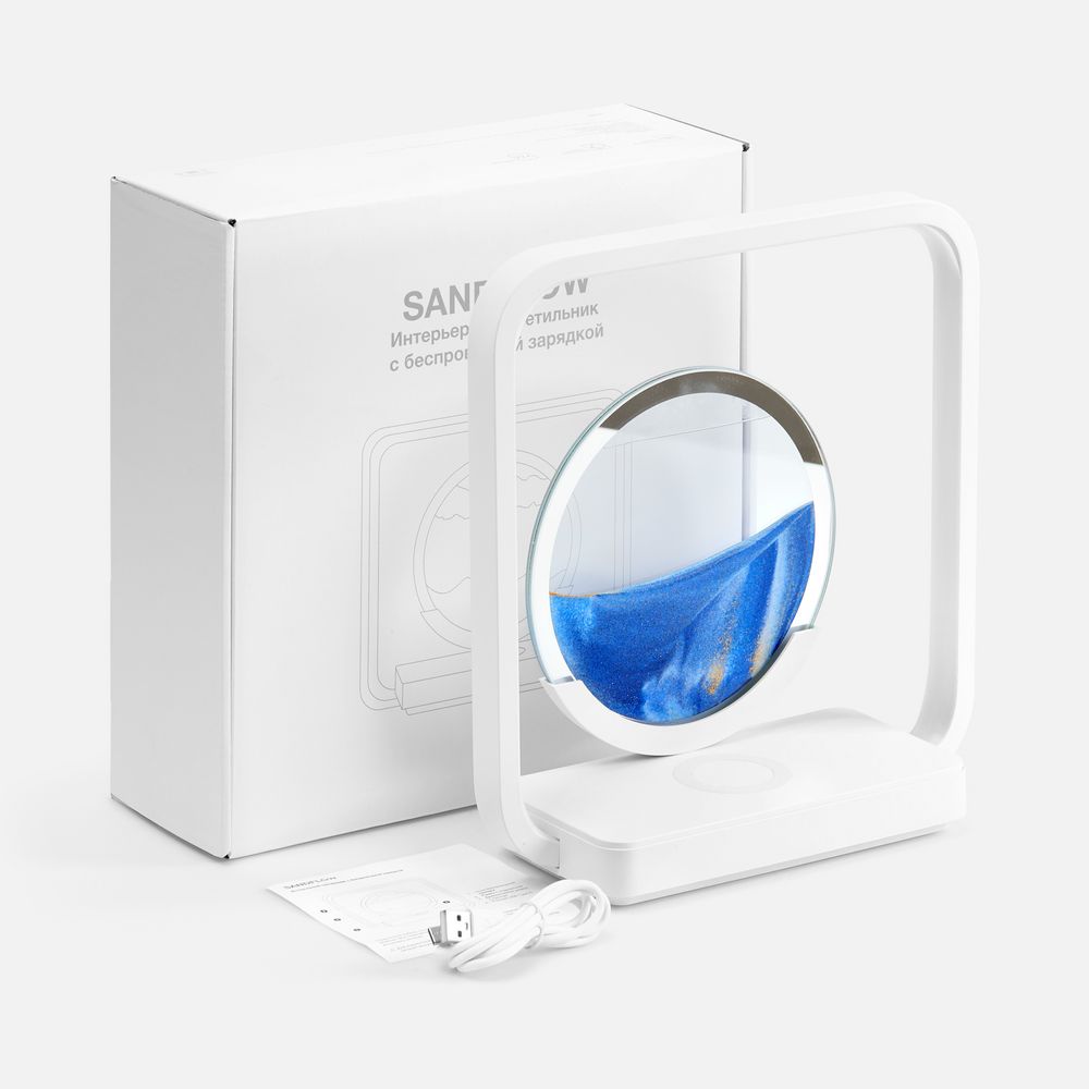 Интерьерный светильник с беспроводной зарядкой Sandflow, белый — изображение 10