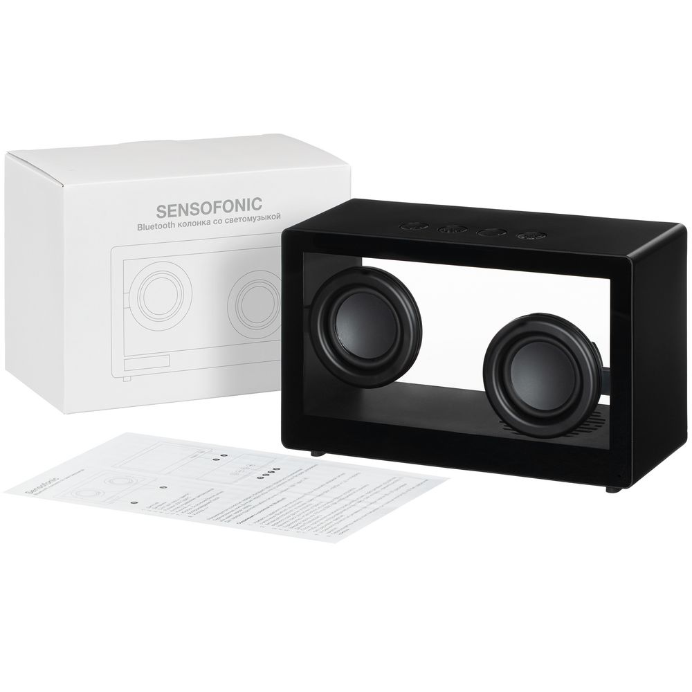 Bluetooth-колонка со светомузыкой Sensofonic, черная — изображение 11