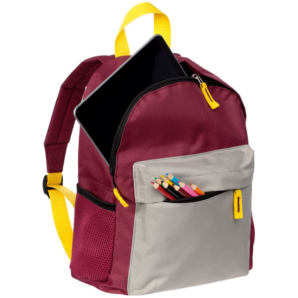 Рюкзак детский Kiddo, бордовый с серым — изображение 7