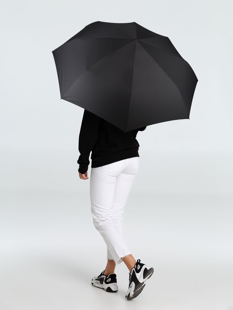 Зонт складной Fiber, черный — изображение 7