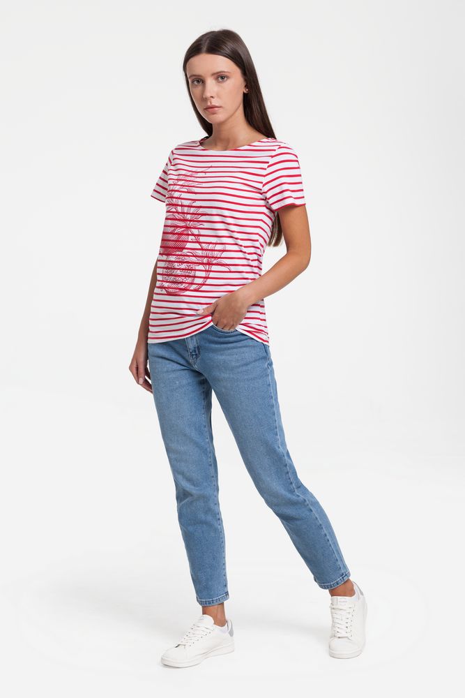 Футболка женская Grand Granat New, белая с красным — изображение 4