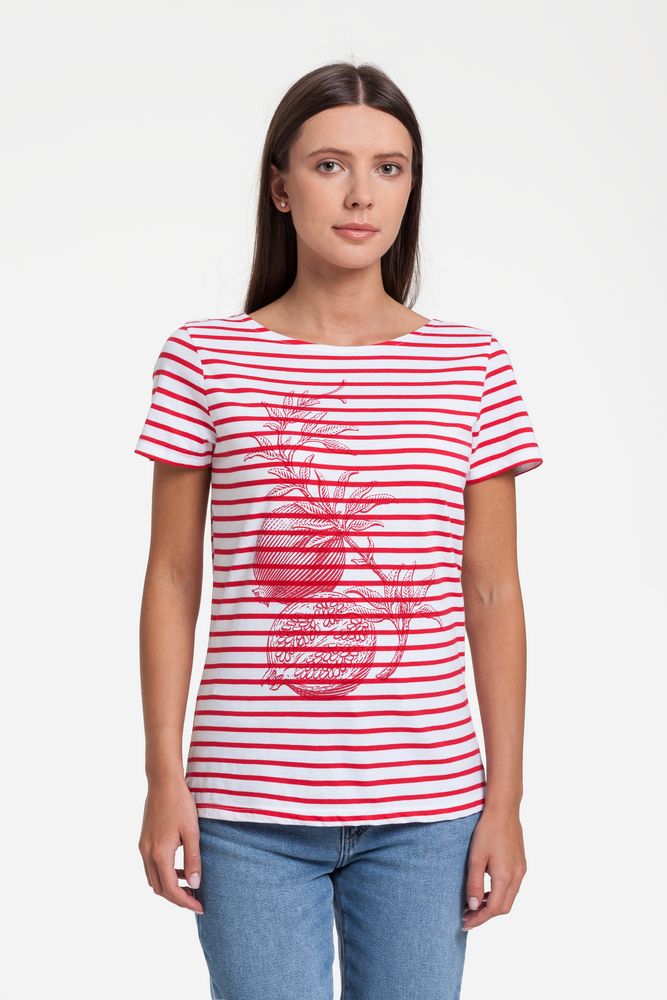 Футболка женская Grand Granat New, белая с красным — изображение 2