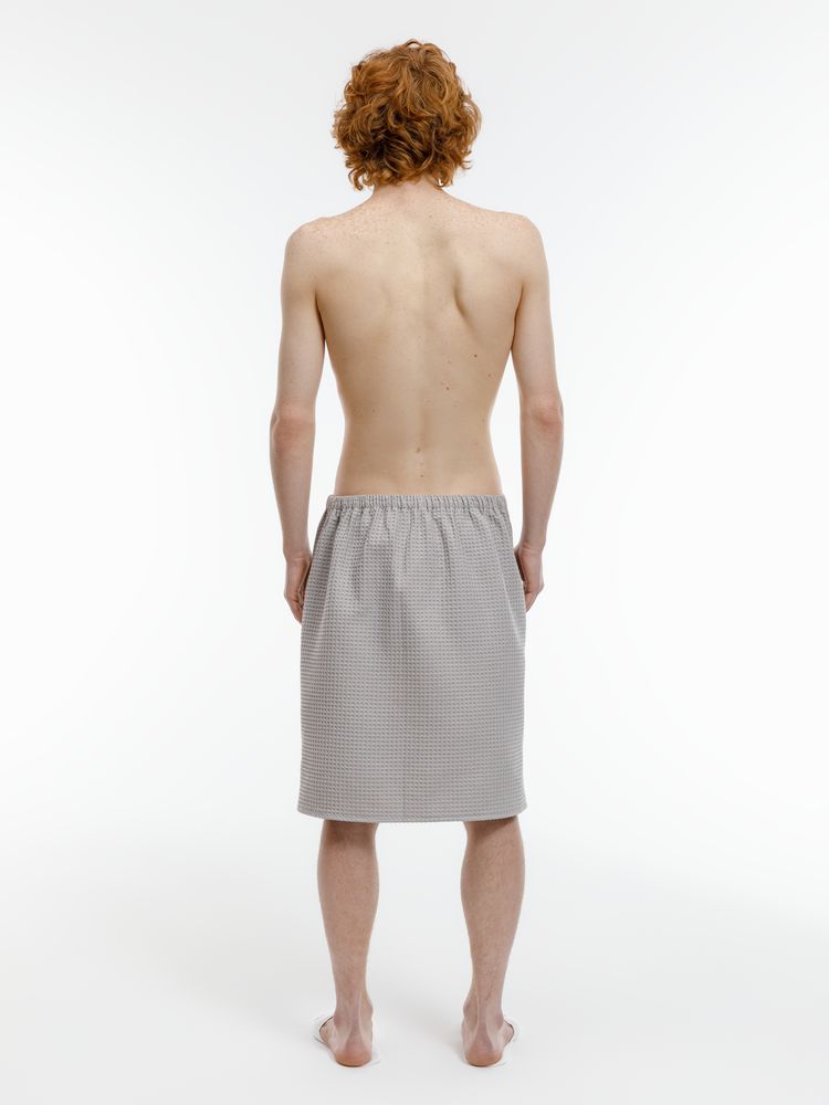 Килт вафельный мужской Onsen, светло-серый, единый размер — изображение 7