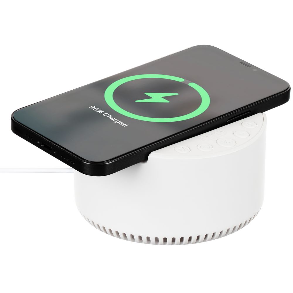 Bluetooth-колонка с беспроводной зарядкой relaxTime, белая — изображение 2