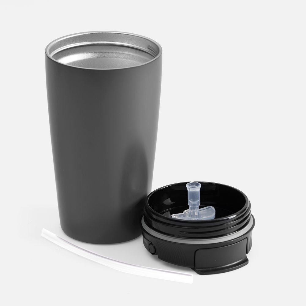 Термостакан с двумя поильниками Duetta, серый — изображение 7