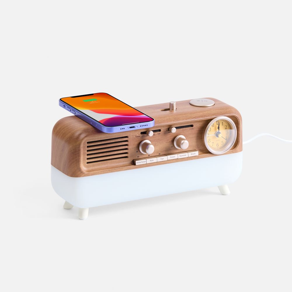 Bluetooth-колонка с беспроводной зарядкой, часами и подсветкой Multiverse, ver.2 — изображение 2