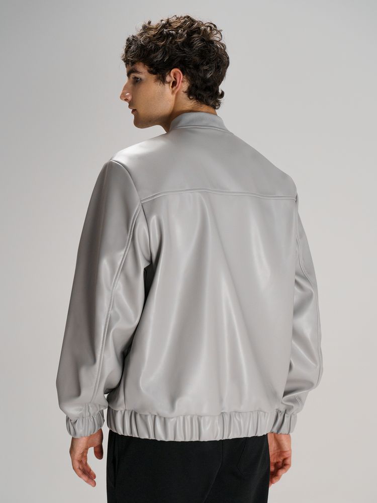Бомбер из искусственной кожи Univer, серый — изображение 11