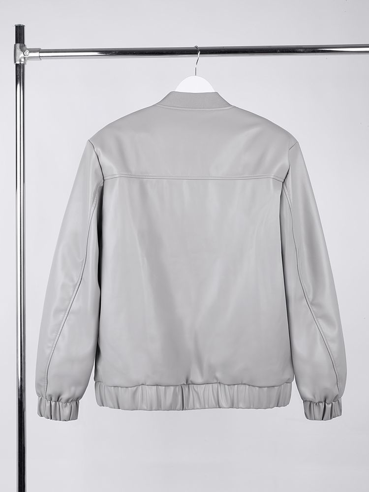 Бомбер из искусственной кожи Univer, серый — изображение 4