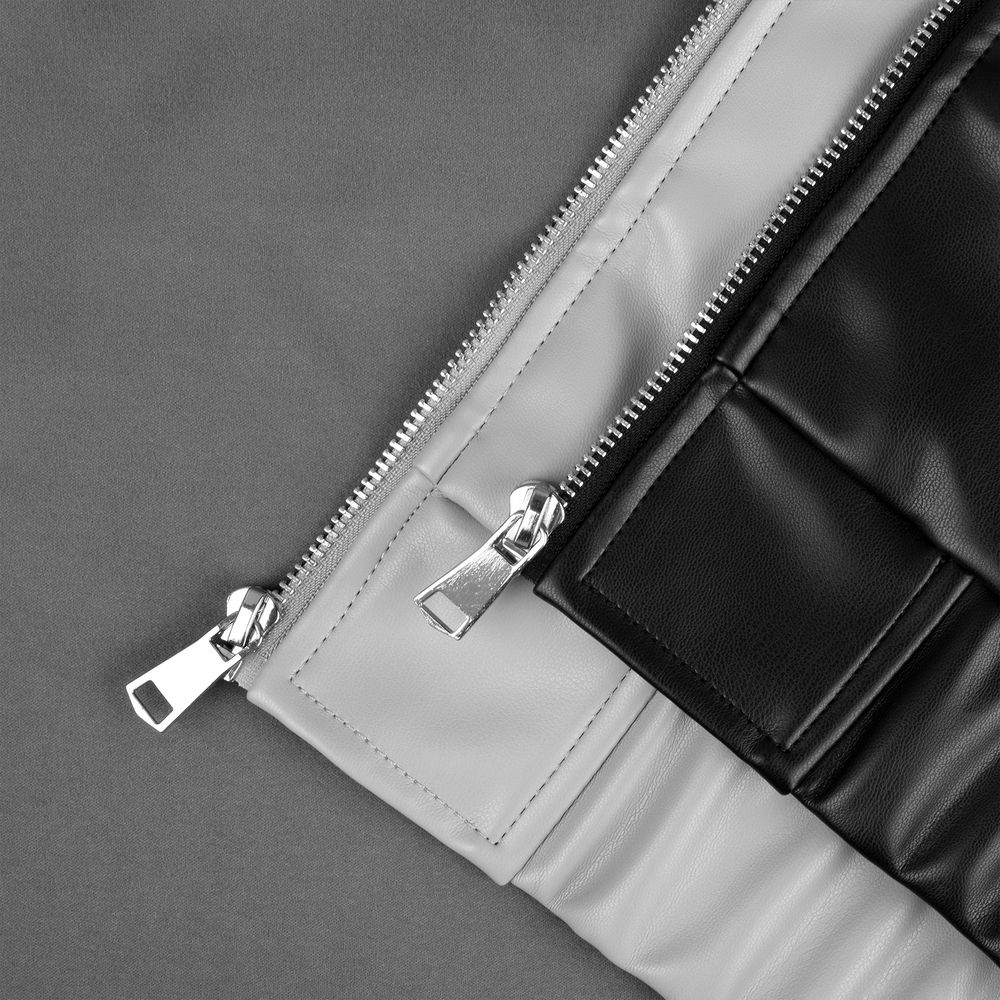 Бомбер из искусственной кожи Univer, черный — изображение 9